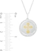 Thumbnail Image 3 of 1/4 CT. T.W. Diamond Gothic-Style Cross Circle Pendant in Sterling Silver and 10K Gold