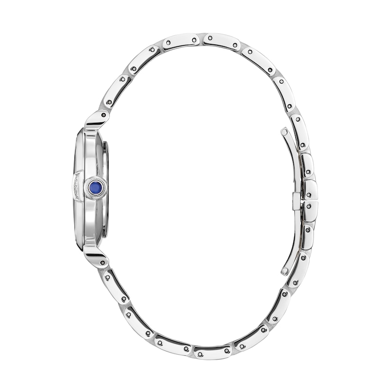 Main Image 2 of Ladies' Citizen Eco-Drive® L Mae Diamond Accent Silver-Tone Watch with Mother-of-Pearl Dial (Model: EM1060-52N)