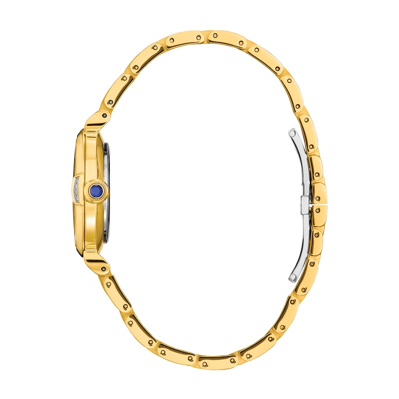 Main Image 2 of Ladies' Citizen Eco-Drive® L Mae Diamond Accent Gold-Tone Watch with Mother-of-Pearl Dial (Model: EM1062-57D)