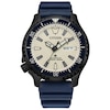 Thumbnail Image 1 of Men's Citizen Promaster Dive Automatic Black PVD Blue Strap Watch with White Dial (Model: NY0137-09A)