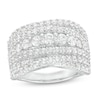 Thumbnail Image 1 of 2 CT. T.W. Certified Lab-Grown Diamond Multi-Row Crossover Band in 14K White Gold (F/SI2)
