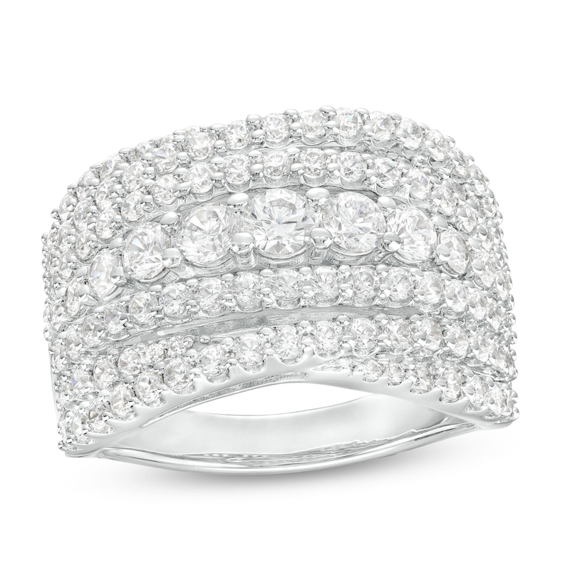 Main Image 1 of 2 CT. T.W. Certified Lab-Grown Diamond Multi-Row Crossover Band in 14K White Gold (F/SI2)