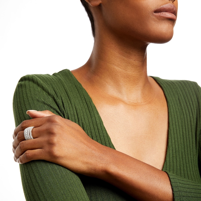 Main Image 2 of 2 CT. T.W. Certified Lab-Grown Diamond Multi-Row Crossover Band in 14K White Gold (F/SI2)
