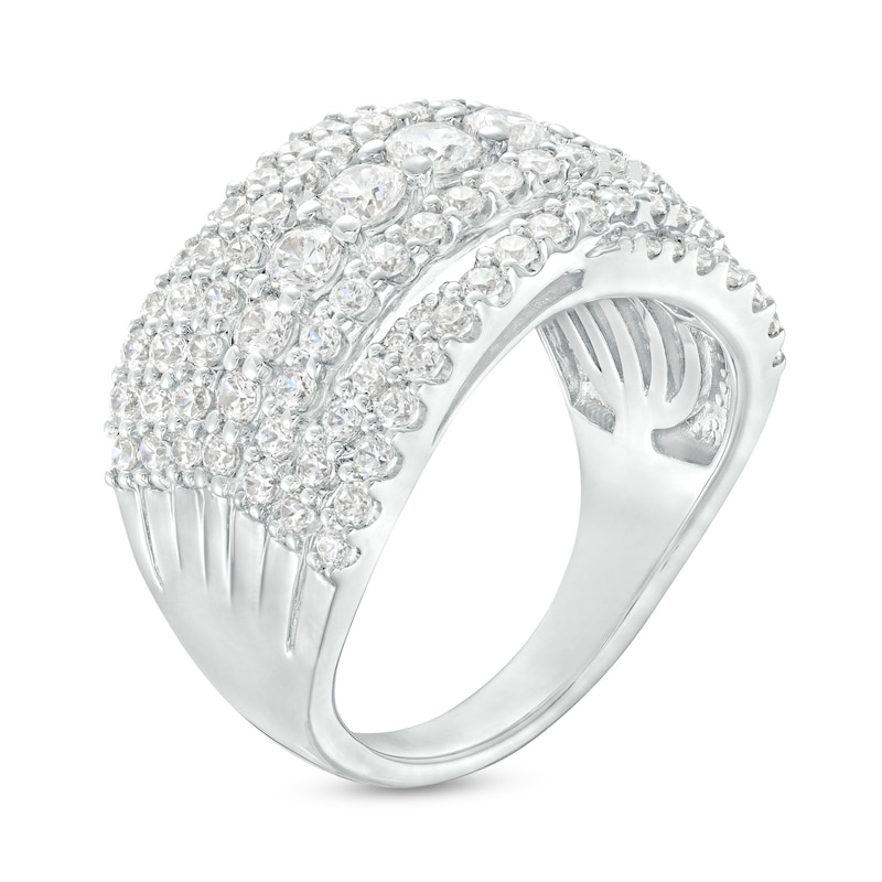 2 CT. T.W. Certified Lab-Created Diamond Multi-Row Crossover Band in 14K White Gold (F/SI2)
