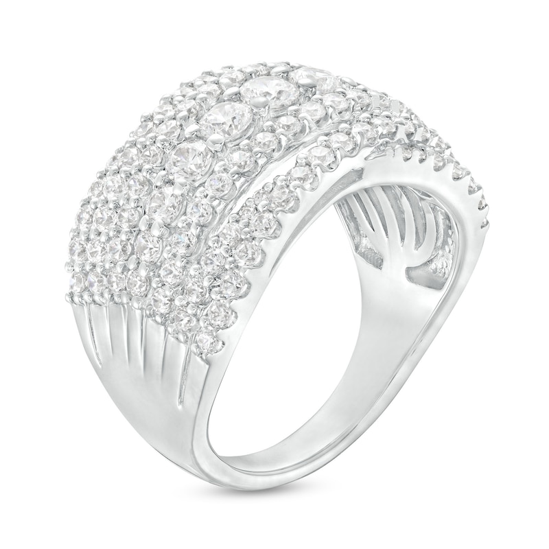 Main Image 3 of 2 CT. T.W. Certified Lab-Grown Diamond Multi-Row Crossover Band in 14K White Gold (F/SI2)