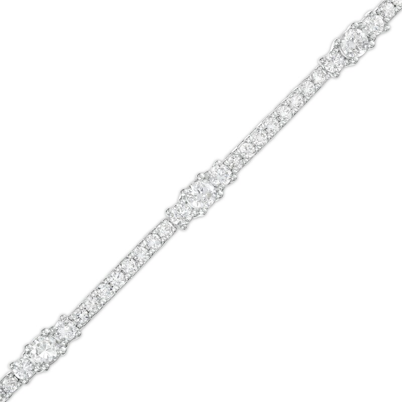 Main Image 1 of 3 CT. T.W. Certified Lab-Grown Diamond Alternating Trio Bracelet in 14K White Gold (F/SI2) - 7.0"