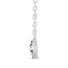 Thumbnail Image 3 of 1/20 CT. T.W. Black Diamond and Beaded Sideways Infinity Necklace in Sterling Silver
