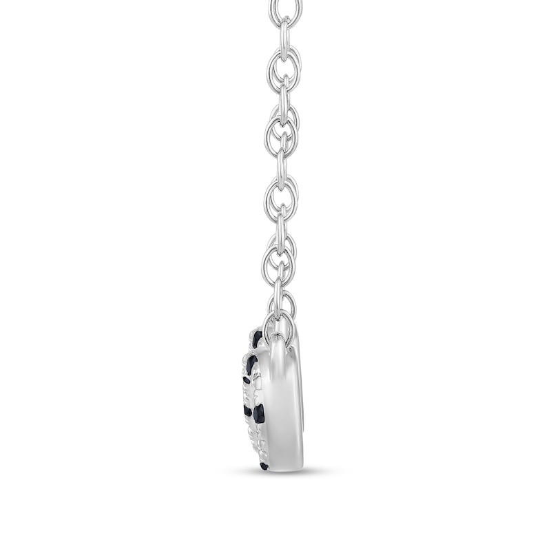 Main Image 3 of 1/20 CT. T.W. Black Diamond and Beaded Sideways Infinity Necklace in Sterling Silver