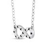 Thumbnail Image 4 of 1/20 CT. T.W. Black Diamond and Beaded Sideways Infinity Necklace in Sterling Silver