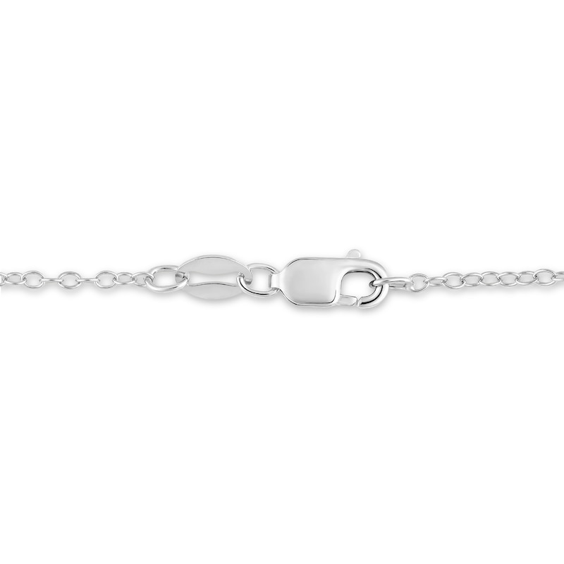 Main Image 5 of 1/20 CT. T.W. Black Diamond and Beaded Sideways Infinity Necklace in Sterling Silver