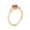 Thumbnail Image 3 of 5.0mm Ruby and 1/20 CT. T.W. Diamond Bypass Ring in 10K Gold
