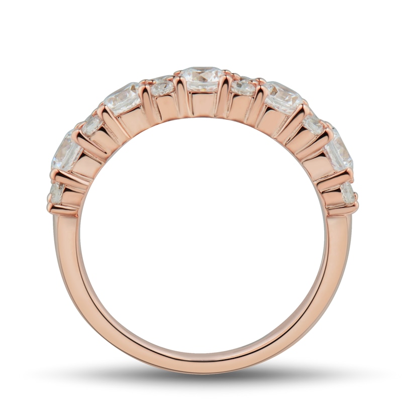 Main Image 2 of 1-1/3 CT. T.W. Diamond Alternating Duos Band in 14K Rose Gold