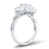 Thumbnail Image 2 of 1 CT. T.W. Princess-Cut Diamond Double Frame Twist Shank Engagement Ring in 14K White Gold (I/I2)