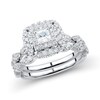 Thumbnail Image 0 of 1 CT. T.W. Princess-Cut Diamond Frame Art Deco Bridal Set in 14K White Gold (I/I2)