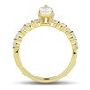 Thumbnail Image 2 of 1 CT. T.W. Pear-Shaped Diamond Station Engagement Ring in 14K Gold (I/I1)