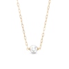 Thumbnail Image 1 of 7.5mm Freshwater Cultured Pearl Paper Clip Chain Necklace in 10K Gold