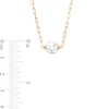 Thumbnail Image 3 of 7.5mm Freshwater Cultured Pearl Paper Clip Chain Necklace in 10K Gold