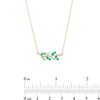 Thumbnail Image 3 of Marquise Lab-Created Emerald and Diamond Accent Vine Necklace in 10K Gold