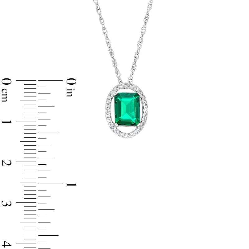 EmeraldCut LabCreated Emerald and White LabCreated Sapphire Oval