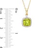 Thumbnail Image 3 of Cushion-Cut Peridot and White Lab-Created Sapphire Pendant and Drop Earrings Set in Sterling Silver with 18K Gold Plate