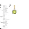 Thumbnail Image 4 of Cushion-Cut Peridot and White Lab-Created Sapphire Pendant and Drop Earrings Set in Sterling Silver with 18K Gold Plate