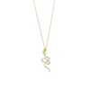 Thumbnail Image 1 of Pear-Shaped Peridot and Diamond Accent Snake Pendant in 10K Gold