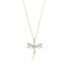 Thumbnail Image 1 of Lab-Created Opal and 1/20 CT. T.W. Diamond Dragonfly Pendant in 10K Gold