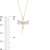 Thumbnail Image 3 of Lab-Created Opal and 1/20 CT. T.W. Diamond Dragonfly Pendant in 10K Gold