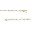 Thumbnail Image 3 of 3.0mm White Lab-Created Sapphire Tennis Bracelet in Sterling Silver with 18K Gold Plate - 7.25"