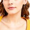 Thumbnail Image 2 of White Lab-Created Sapphire Station Hoop Earrings in Sterling Silver with 18K Gold Plate