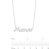Thumbnail Image 3 of Heart-Shaped Lab-Created Opal and White Lab-Created Sapphire Lined "Mama" Necklace in Sterling Silver