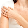 Thumbnail Image 2 of Marquise Tanzanite and White Lab-Created Sapphire Sunburst Frame Ring in Sterling Silver