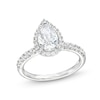 Thumbnail Image 1 of 2 CT. T.W. Certified Pear-Shaped Lab-Grown Diamond Frame Engagement Ring in 14K White Gold (F/VS2)