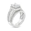 Thumbnail Image 3 of 3-3/4 CT. T.W. Certified Emerald-Cut Lab-Grown Diamond Frame Bridal Set in 14K White Gold (F/VS2)