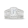 Thumbnail Image 3 of 3-3/4 CT. T.W. Certified Emerald-Cut Lab-Created Diamond Frame Bridal Set in 14K White Gold (F/VS2)