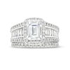 Thumbnail Image 4 of 3-3/4 CT. T.W. Certified Emerald-Cut Lab-Grown Diamond Frame Bridal Set in 14K White Gold (F/VS2)