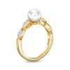 Thumbnail Image 2 of Cultured Freshwater Pearl and 1/15 CT. T.W. Diamond Pendant, Ring and Earrings in Sterling Silver with 10K Gold Plate