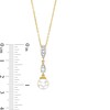 Thumbnail Image 4 of Cultured Freshwater Pearl and 1/15 CT. T.W. Diamond Pendant, Ring and Earrings in Sterling Silver with 10K Gold Plate