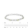 Thumbnail Image 4 of Oval Peridot and Diamond Accent Rectangle Link Bracelet in Sterling Silver - 7.25"