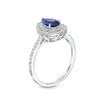 Thumbnail Image 3 of Pear Blue Lab-Created Sapphire and White Lab-Created Sapphire Teardrop Frame Pendant and Ring Set in Sterling Silver