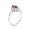 Thumbnail Image 3 of Pear-Shaped Garnet and White Lab-Created Sapphire Teardrop Frame Pendant and Ring Set in Sterling Silver
