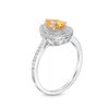 Thumbnail Image 3 of Pear-Shaped Citrine and White Lab-Created Sapphire Teardrop Frame Pendant and Ring Set in Sterling Silver
