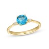 Thumbnail Image 1 of 6.0mm London Blue Topaz and Diamond Accent Solitaire-Style Ring in 10K Gold