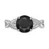 Thumbnail Image 4 of 9.0mm Onyx and White Topaz Twist Shank Ring in Sterling Silver