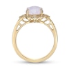 Thumbnail Image 3 of 8.0mm Lab-Created Opal and White Lab-Created Sapphire Art Deco Twist Shank Ring in Sterling Silver with 18K Gold Plate
