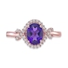 Thumbnail Image 4 of Oval Amethyst and White Topaz Infinity Ribbon Frame Ring in Sterling Silver with 18K Rose Gold Plate