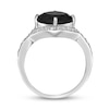 Thumbnail Image 3 of 9.0mm Cushion-Cut Onyx and White Topaz Bypass Swirl Frame Ring in Sterling Silver