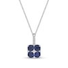 Thumbnail Image 1 of 4.0mm Blue and White Lab-Created Sapphire Quartet Drop Pendant in Sterling Silver