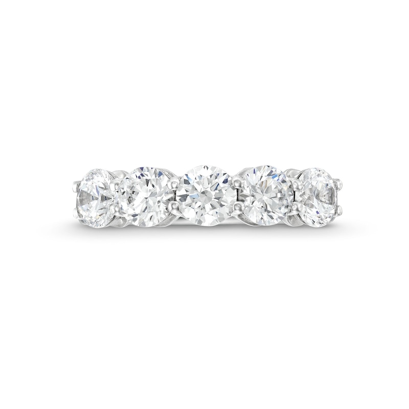 Main Image 4 of 2 CT. T.W. Certified Lab-Grown Diamond Five Stone Wedding Band in 14K White Gold (F/VS2)