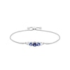 Thumbnail Image 0 of Blue Lab-Created Sapphire and White Lab-Created Sapphire Bolo Bracelet in Sterling Silver - 9.5"